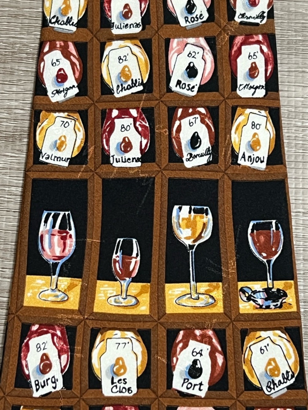 Vintage Nicole Miller Novelty Wine glass Men's silk Tie - Picture 6 of 8
